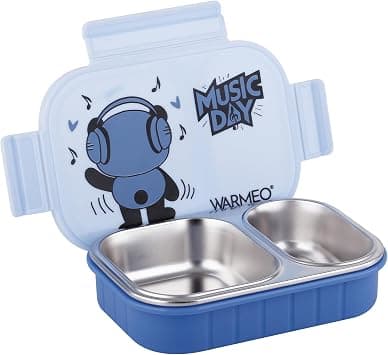WARMEO Goofy Insulated Lunch Box with Two Compartment BPA Free, Kids Lunch Box,Food Grade Ideal for School, Picnic, Office & Outdoor - 500ml Blue, Stainless Steel على Amazon.ae - متتبع الأسعار