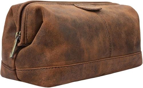 STILORD Laurin Men's Vintage Leather Travel Toiletry Bag Travel Cosmetic Bag Large Genuine Ox Leather on Amazon - Best Deal Finder