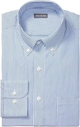 Van Heusen Mens Dress Shirt Regular Fit Pinpoint Stripe Dress Shirt - Best Deal Finder