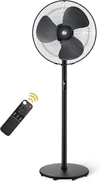 atomberg Renesa 400mm Pedestal Fan for Home | Silent BLDC Stand Fan | LED Display | 6 Speeds | Remote with Oscillation, Timer, Sleep Midnight Black on Amazon.ae - Price Tracker