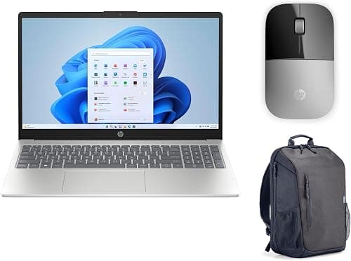 HP Laptop 15-fd0325ne | Intel Core 5 120U | 15.6" FHD IPS | 24GB DDR5 | 512GB PCIe SSD | Windows 11 Home | Backlit English/Arabic Keyboard | Includes Z3700 Silver Wireless Mouse & Travel 18L Backpack on Amazon.ae - Price Tracker