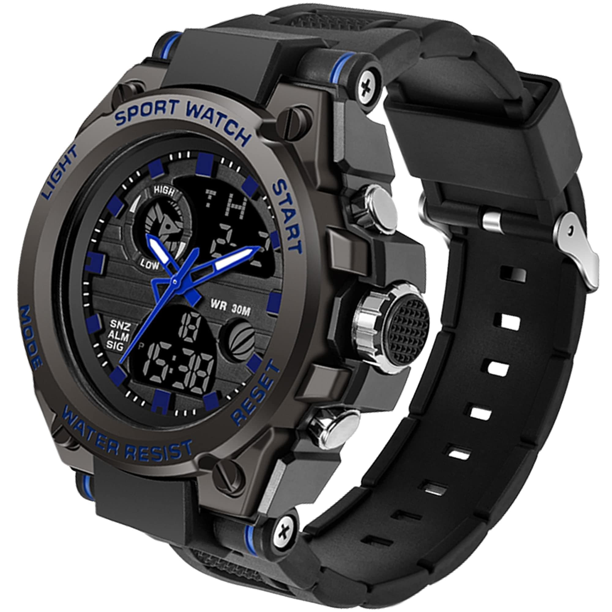 Military Watches for Men, Azonee Large Face Army Watch, Waterproof Tactical Watches Men Army Digital Sports Outdoor Stopwatch LED Survival Tough Electronic Alarm Clock Black Gold Wrist Watch on Amazon.ae - Price Tracker