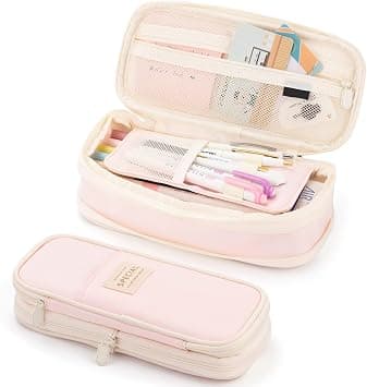 KASTWAVE Large Capacity Pencil Case, Cosmetic Bag, Large Capacity, Storage Bag With Zipper, Suitable For School Office - Amazon.ae Price Tracker