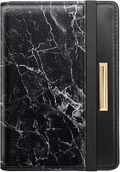Passport Holder Cover Travel RFID Blocking Passport Cover Rose Gold Cute Flowers Passport Wallet with Elastic Band for Women, Black Marble, Casual on Amazon.ae - Price Tracker