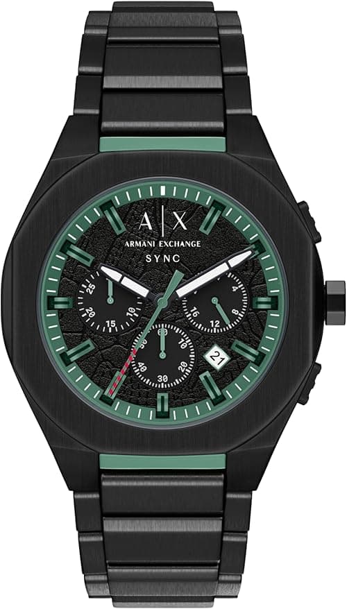 Armani Exchange A|X Men's Sync Chronograph Black Stainless Steel Watch (Model: AX4294) on Amazon.ae - Price Tracker