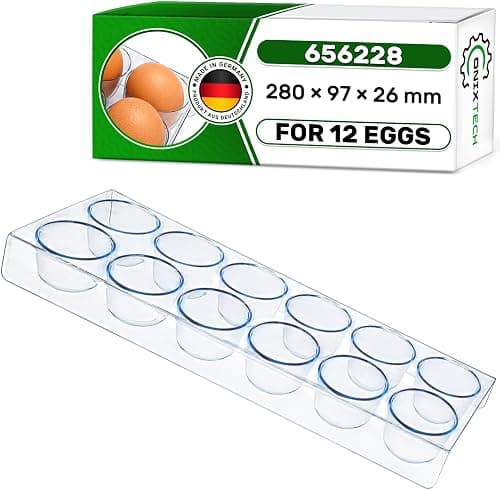 Egg Cups for Refrigerator 12 Eggs 280 x 97 x 26 mm with Original Code 00656228 656228 for Bosch for Balay for Constructa for Siemens for Neff - 5 Year Warranty - ONIX TECH على Amazon.ae - متتبع الأسعار