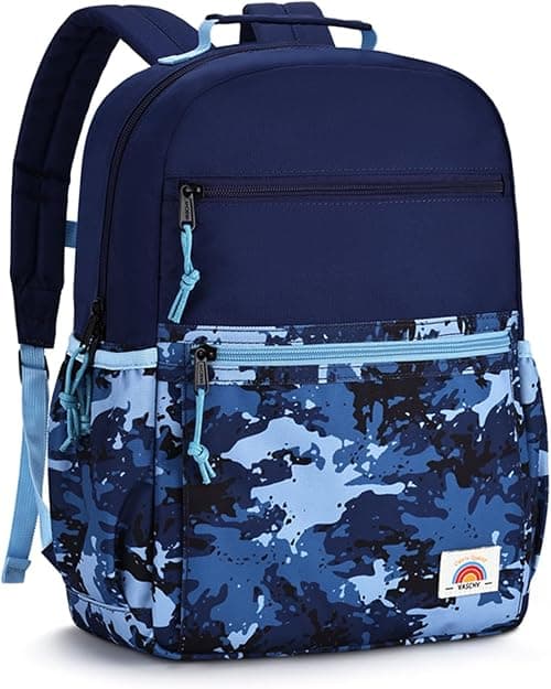 School Bag for Teen,Vaschy Lightweight Water Resistant Kids Toddller Backpack Boys Girls Plain Color-block Kids Bookbag Daypack with Two Sizes على Amazon.ae - متتبع الأسعار