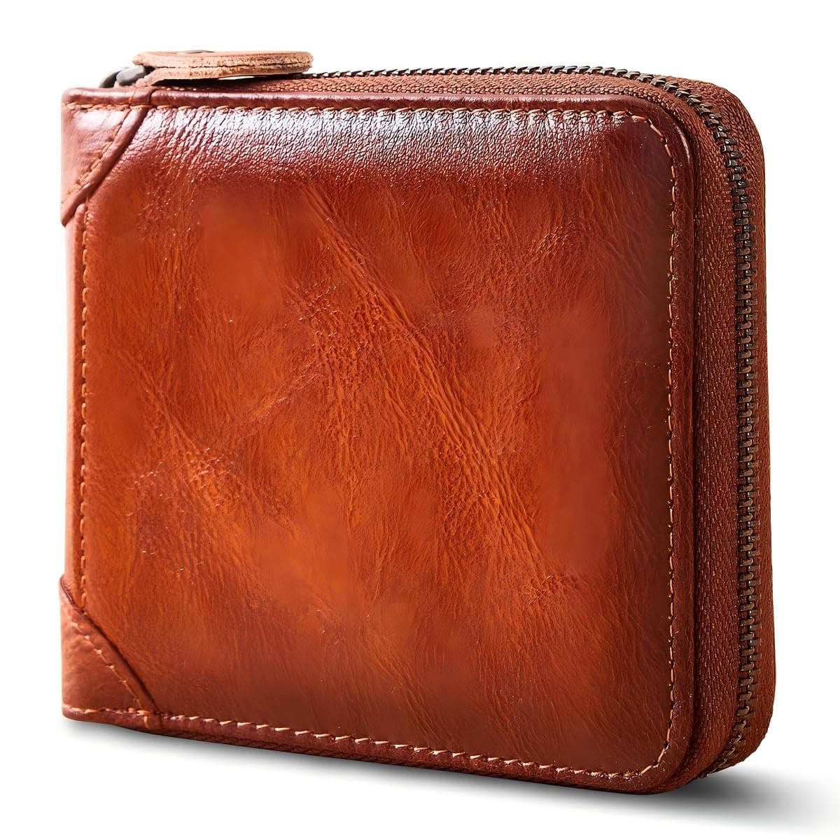 KASTWAVE Men's Genuine Leather Wallet RFID Blocking Protection, Large Capacity Bifold Multi-card Leather Wallets and Coin Purse for Men Gift for Him on Amazon.ae - Price Tracker