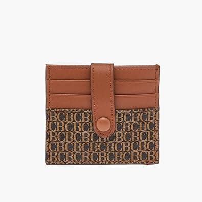 Celeste Women Uu-W4279 - Monogram Print Wallet With Button Closure - Free Taupe, One Size on Amazon.ae - Price Tracker