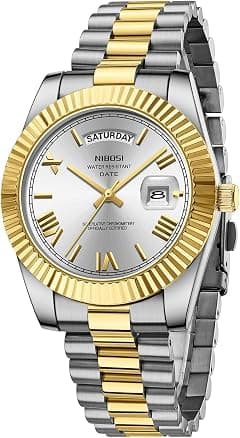 NIBOSI Men Watches Analog Quartz Stainless Steel Watches for men Waterproof Business Classic Desiger Wrist Watch Day&Date - Amazon.ae Price Tracker