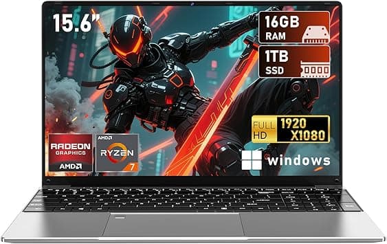 Gaming Laptop, Window 11 Pro Laptop Computer, 15.6 Inch Office 365 Lap Top PC, Ryzen 7 5700U,16GB RAM,1TB SSD, FHD 1920 * 1080P Display, Radeon Graphics 2026,WiFi5, BT 5.0,Backlit Keyboard on Amazon.ae - Price Tracker