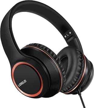 LORELEI X8 Over-Ear Wired Headphones with Microphone with 1.45m-Tangle-Free Nylon Line&3.5mm Plug,Lightweight Foldable & Portable Headphones for Smartphone,Tablet,Computer,Mp3/4(Space Black) on Amazon.ae - Price Tracker