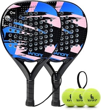 Padel Racket Carbon Fiber Surface with EVA Memory Flex Foam Core Padel Tennis Racquets Lightweight - Best Deal Finder