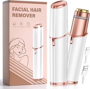 Facial Hair Remover for Women Face: Rechargeable Electric Painless Facial Hair Removal Device for Upper Lips, Chin,Peach Fuzz (White) على Amazon.ae - متتبع الأسعار