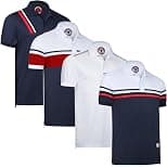 Albert Morris Mens Striped Short Sleeve Polo Shirts 4 Pack - Best Deal Finder