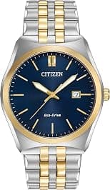 Citizen Men's Classic Corso Eco-Drive Watch, 3-Hand Date, Luminous Hands, Two-Tone/Blue Dial - دليلك لأفضل العروض