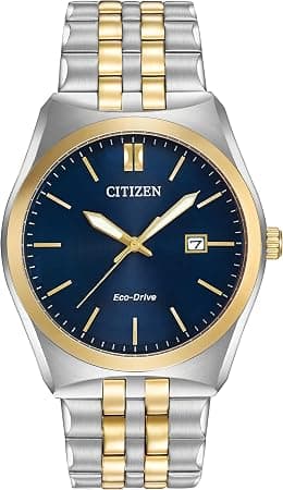 Citizen Men's Classic Corso Eco-Drive Watch, 3-Hand Date, Luminous Hands, Two-Tone/Blue Dial - دليلك لأفضل العروض