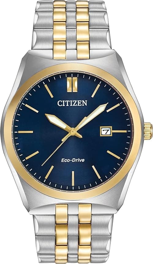 Citizen Men's Classic Corso Eco-Drive Watch, 3-Hand Date, Luminous Hands, Two-Tone/Blue Dial on Amazon.ae - Price Tracker