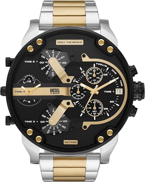 Diesel Mr. Daddy 2.0 Men's Dial Stainless Steel Band Watch - Analog Display, Japanese Quartz Movement on Amazon.ae - Price Tracker