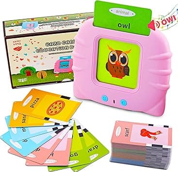 Talking Flash Cards Learning Toys for Toddlers 1-6 Year Old,British English, 224 Words, Audible Educational Toys, Preschool Learning Resource Electronic Interactive Toy Birthday Gifts for Kids-Pink - Amazon.ae Price Tracker