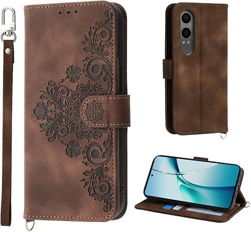 Case for Oneplus Nord CE4 Lite 5G 6.67", 5 Card Slots Case for Nord CE4 Lite 5G Vintage Style PU Flower Leather Protective Cover, Brown على Amazon.ae - متتبع الأسعار