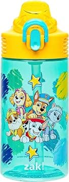 Zak Designs Sage PAW Patrol Water Bottle For School or Travel, 16oz Durable Plastic Water Bottle With Straw, Handle, and Leak-Proof, Pop-Up Spout Cover (Chase, Marshall, Skye, Rubble, Everest) - Best Deal Finder