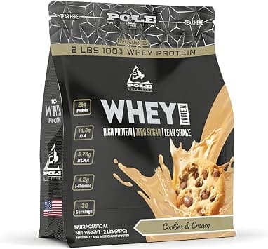Pole Nutrition Whey Protein | Lean Muscle Shake | High Protein, Zero Sugar | (907g) | Supports Recovery & Muscle Growth (2 LBS, COOKIE & CREAM) على Amazon.ae - متتبع الأسعار