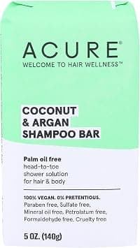 Acure Coconut & Argan Shampoo Bar, 100% Vegan, Performance Driven Body & Hair Care, All-In-One shower Solution, Palm Oil Free, 5 Oz على Amazon.ae - متتبع الأسعار