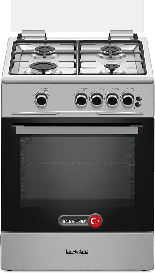 60x60 cm Gas Cooker with 72L Oven Cavity, 4 Gas Burners, Grill & Oven Burner, Double Glass Door, Cooling Fan, Flame Failure Device, LMC6600 on Amazon.ae - Price Tracker