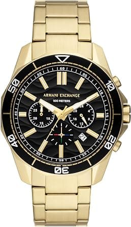 Armani Exchange Moonphase Multifunctional Watch for Men, at least 50% Recycled Stainless Steel, 44 mm Case Size on Amazon.ae - Price Tracker