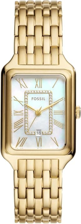 ساعة يد راكيل للنساء بعلب مستطيلة وسوار ستانلس ستيل أو سوار جلد من فوسيل - دليلك لأفضل العروض