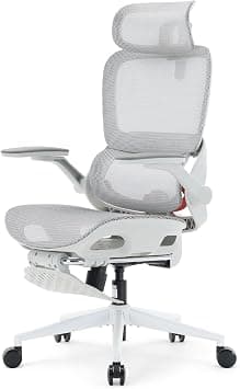 SIHOO B100 Pro Ergonomic Office Chair with Advanced Lumbar Support, 133°Recline & 4D Armrests, High-Elastic Mesh Computer Chair with 3D Headrest, 360° Swivel Task Chair (White with Footrest) على Amazon.ae - متتبع الأسعار