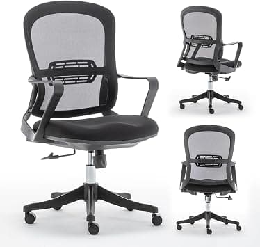 VOFFOV 2577B Office Chair, Ergonomic Chair with Lumbar Support, Adjustable Height & Reclining Function,Breathable Mesh Executive 360° Swivel Chair,Black on Amazon.ae - Price Tracker