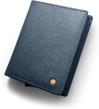 Revelot BiFold Cardholder Wallet/Genuine Leather with RFID Blocking / W1 (Blue Saffiano), Blue Saffiano, Modern on Amazon.ae - Price Tracker