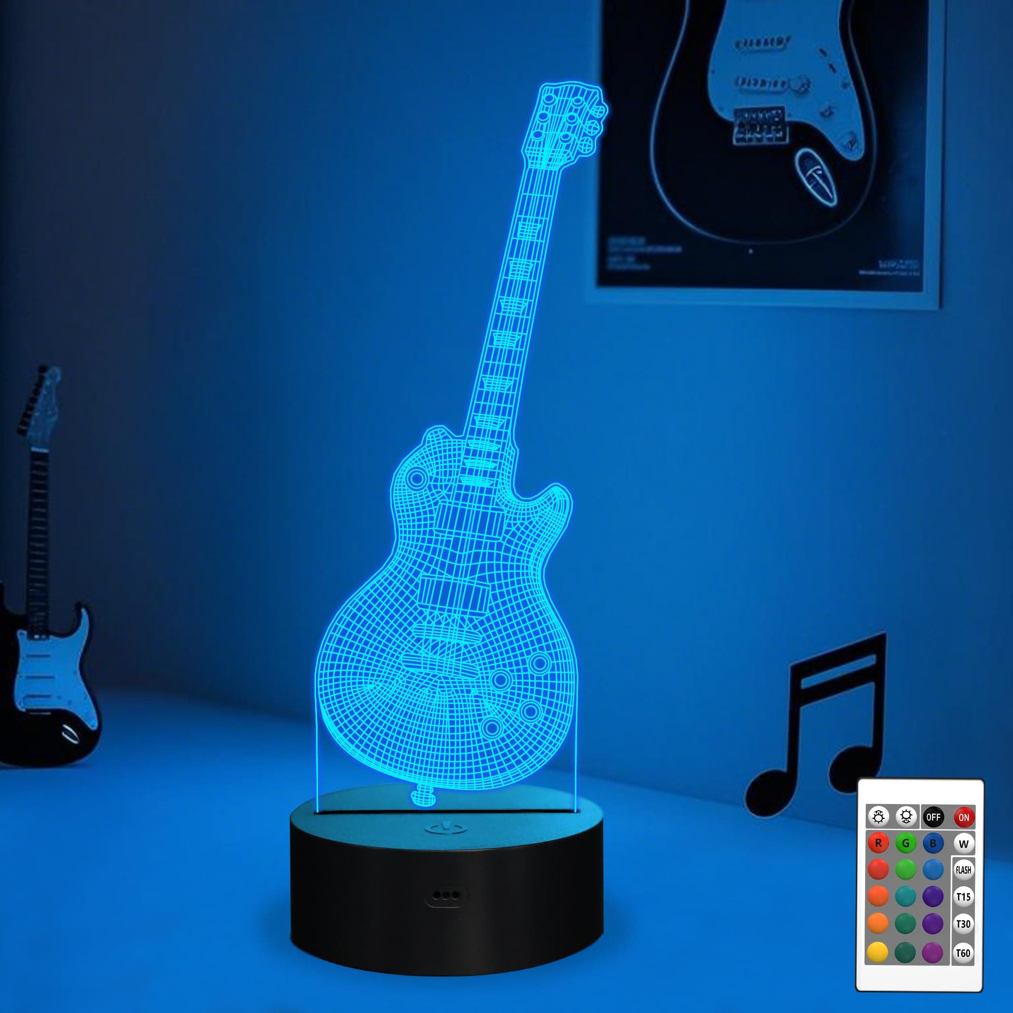 Attivolife Guitar Lamp Gift Electric Guitar 3D Night Light with Remote Control + Timer 16 Color Changing Desk Lamp Kids Room Decor Plug in Best Cool Xmas Birthday for Musical Lover Boy Girl Men on Amazon.ae - Price Tracker