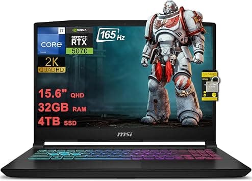 msi Katana 15 HX Gaming Laptop 15.6" QHD IPS 165Hz (100% DCI-P3) Intel 16-core i7-14650HX (Beats i9-12900H) 32GB RAM 4TB SSD GeForce RTX 5070 DLSS4 (Up to 798 AI Tops) RGB Backlit USB-C Win11 ICP Hub على Amazon.ae - متتبع الأسعار
