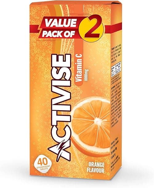 Activise Vitamin C 1000Mg Effervescent Tablet Orange Flavour, Pack Of 40 on Amazon.ae - Price Tracker