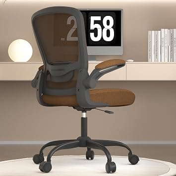 Ergonomic Office Chair - BIFMA Certified High Back Mesh Desk Chair with Adjustable Lumbar Support & Flip-Up Armrests for Home Office (Modern, Caramel) on Amazon.ae - Price Tracker