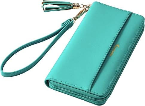 Travelambo Womens Wallet Tassel Bifold Ladies Cluth Wristlet Wrist strap Long Purse, Teal Blue, Casual on Amazon.ae - Price Tracker