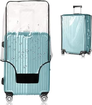 Suitcase Covers for Luggage – TSA Approved Clear PVC Luggage Protector Cover, Thick Transparent Waterproof Sleeve with Large Hook and Loop Closure, Black Trim-0.4mm, 26" Suitcase Cover on Amazon.ae - Price Tracker