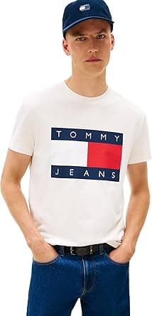 Tommy Jeans mens Short Sleeve Cotton Graphic T-shirts With Big Flag Logo Design Short Sleeve Cotton Graphic T-shirts With Big Flag Logo Design (pack of 1) on Amazon.ae - Price Tracker