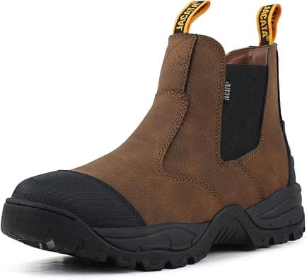Jacata Mens Work Boots Chelsea Slip On Boot For Men Men's Industrial Construction Soft Toe Shoes Botas De Trabajo Para Hombre على Amazon.ae - متتبع الأسعار