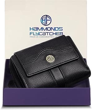 HAMMONDS FLYCATCHER Leather Ladies Wallet for Woman with 14 Card Slots - Clutch Purse for Women, Ladies Wallet for Women Stylish, Ladies Purse for Women Wallet, Purse for Woman, Black, 12.5 cm x 3 cm on Amazon.ae - Price Tracker