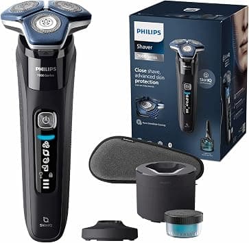 Philips Shaver Series 7000 - Wet & Dry Mens Electric Shaver with SkinIQ Technology, Pop-up Trimmer, Charging Stand, Travel Case, Quick Clean Pod and Quick Clean Cartridge (Model S7886/55) على Amazon.ae - متتبع الأسعار