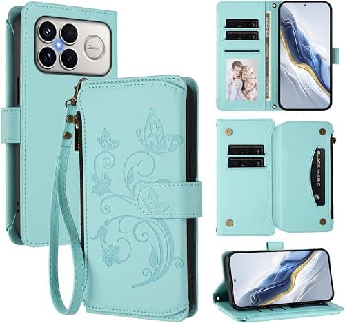 Phone Cover Compatible with Xiaomi Poco F8 Ultra 5G,Compatible with Redmi K90 Pro Max 5G Lanyard【5 Card Holder】【Zipper Wallet】【Magnetic Clasp】Flip Stand Case Blue على Amazon.ae - متتبع الأسعار