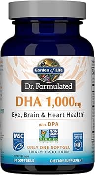 Garden of Life Dr. Formulated Once Daily 1000mg DHA Fish Oil + DPA in Triglyceride Form Softgels, Single Source Omega 3 Supplement for Ultimate Eye, Brain & Heart Health, Lemon, 30 Count - Amazon.ae Price Tracker