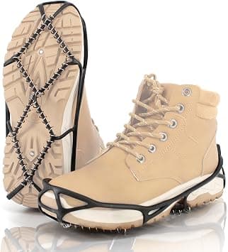 KASTWAVE Ice Cleats, Snow Grips, Anti-Slip Crampons Traction, Easy Step-in for Shoes & Boots, Lightweight & Portable for Walking on Snow & Ice (One Size) - Best Deal Finder
