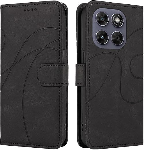 UPLAI Mobile Phone Case for Motorola Moto G77 5G, Premium PU Leather Protective Case, Magnetic Flip Wallet, 3 Card Slots, 360 Shockproof Case with Stand Function, Black على Amazon.ae - متتبع الأسعار