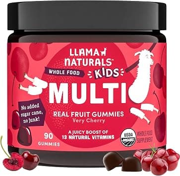 Whole Fruit Gummy Vitamins for Kids No Added Sugar, Vegan Kids Multivitamin Gummies, Plant Based Multivitamin for Kids, Whole Foods Toddler Vitamins, Organic Kids Vitamins Chewable 60 Bites, Cherry on Amazon.ae - Price Tracker