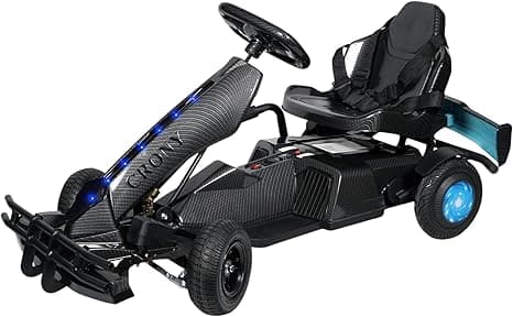 CRONY K9 Carbon Fiber Go-Kart with Bluetooth Speaker, Seat Belt and LED Wheels, 250W Motor, 15-20KM/H Speed, 15-20KM Range, Hand Brakes, Forward & Reverse Switch, Safety Kit Included, 65KG Max Load on Amazon.ae - Price Tracker